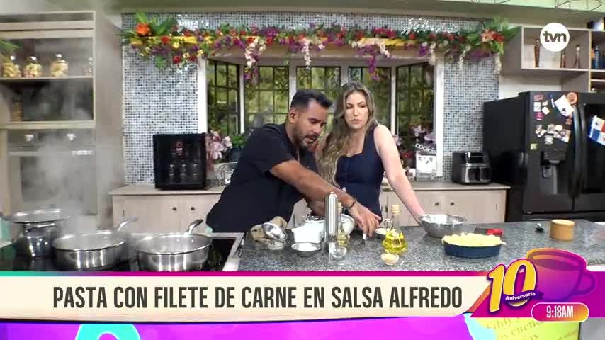 Cocina con Alexis: Espagueti con filete de carne en salsa alfredo