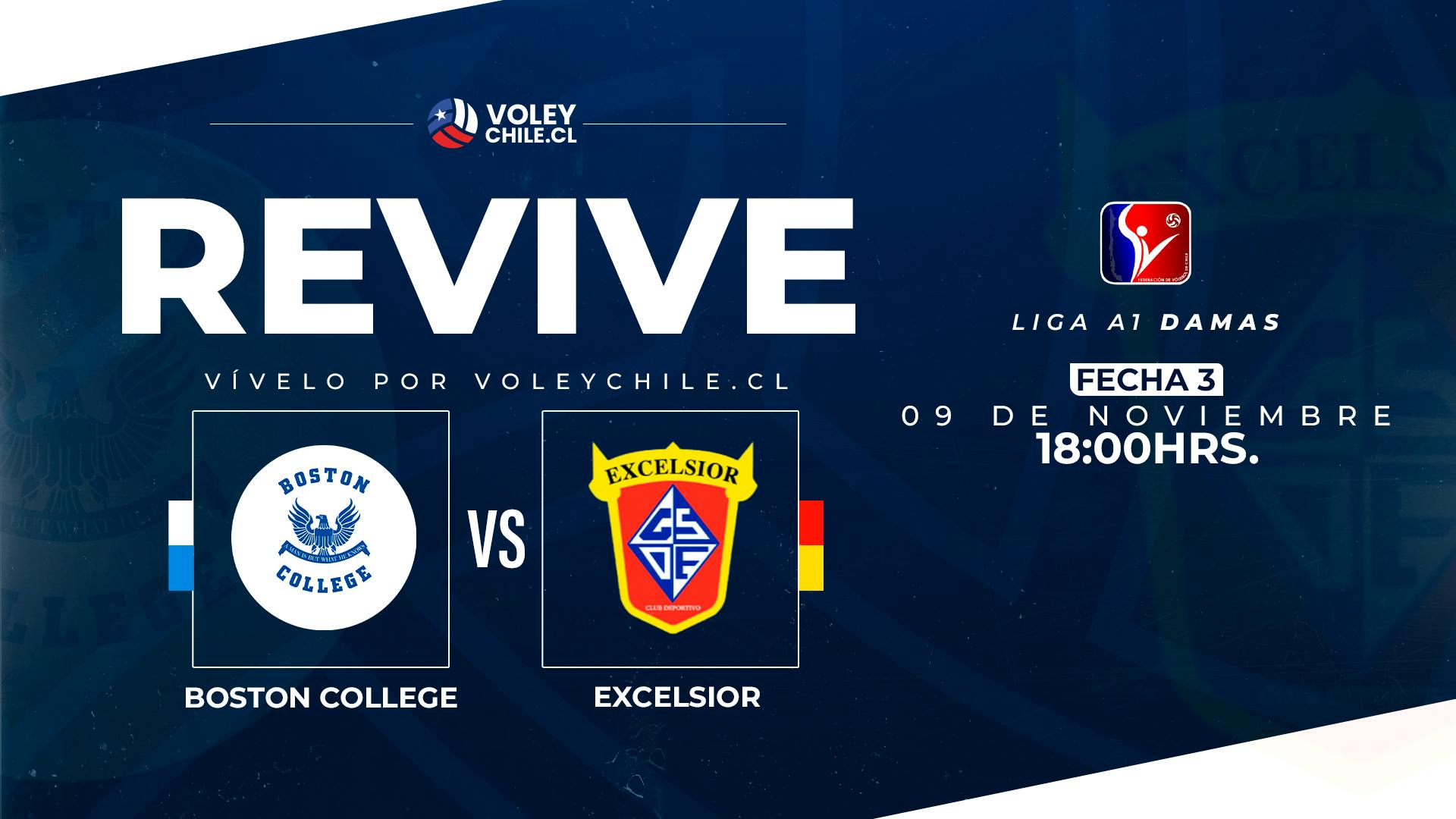 BOSTON COLLEGE VS. EXCELSIOR. Liga A1 Damas. Fecha 03