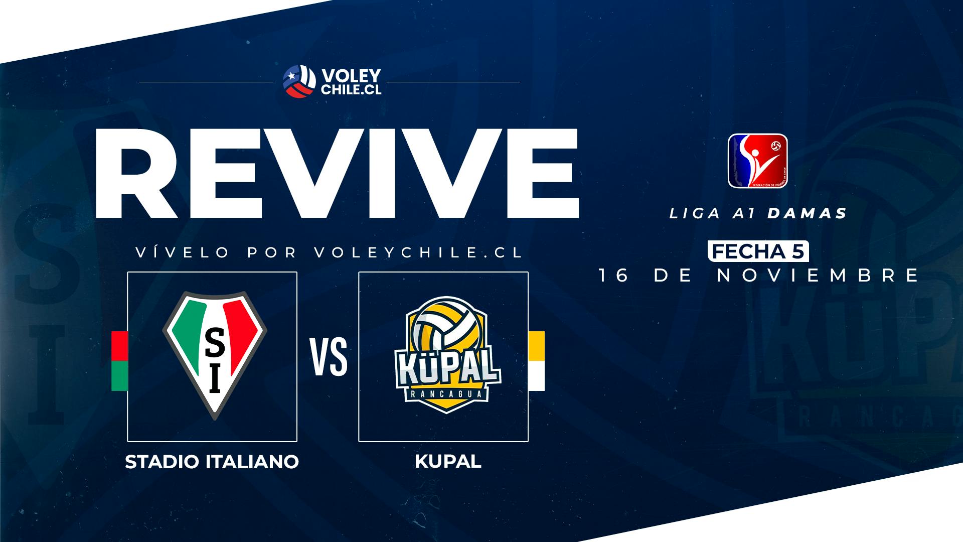 STADIO ITALIANO	VS KUPAL. Liga A1 Damas. Fecha 05