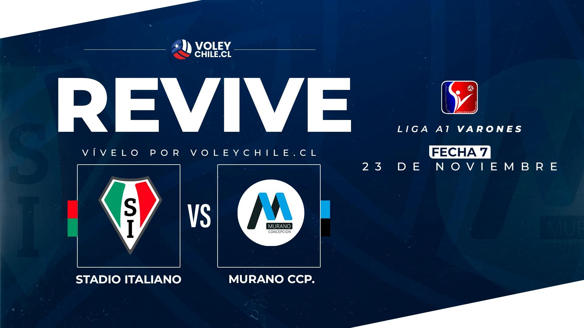 STADIO ITALIANO VS. MURANO DE CONCEPCIÓN. Liga A1 Varones. Fecha 07.