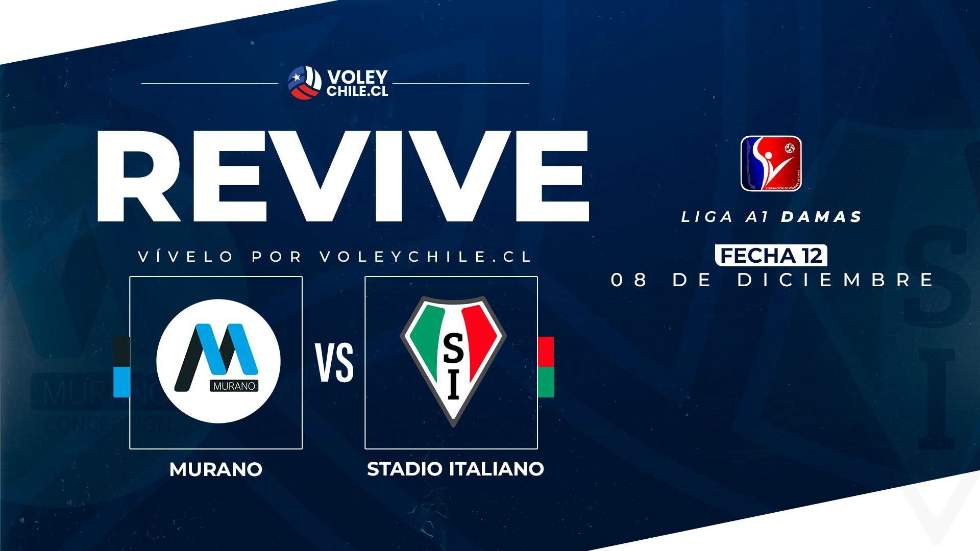 MURANO VS. STADIO ITALIANO. Liga A1 Damas Fecha 12.