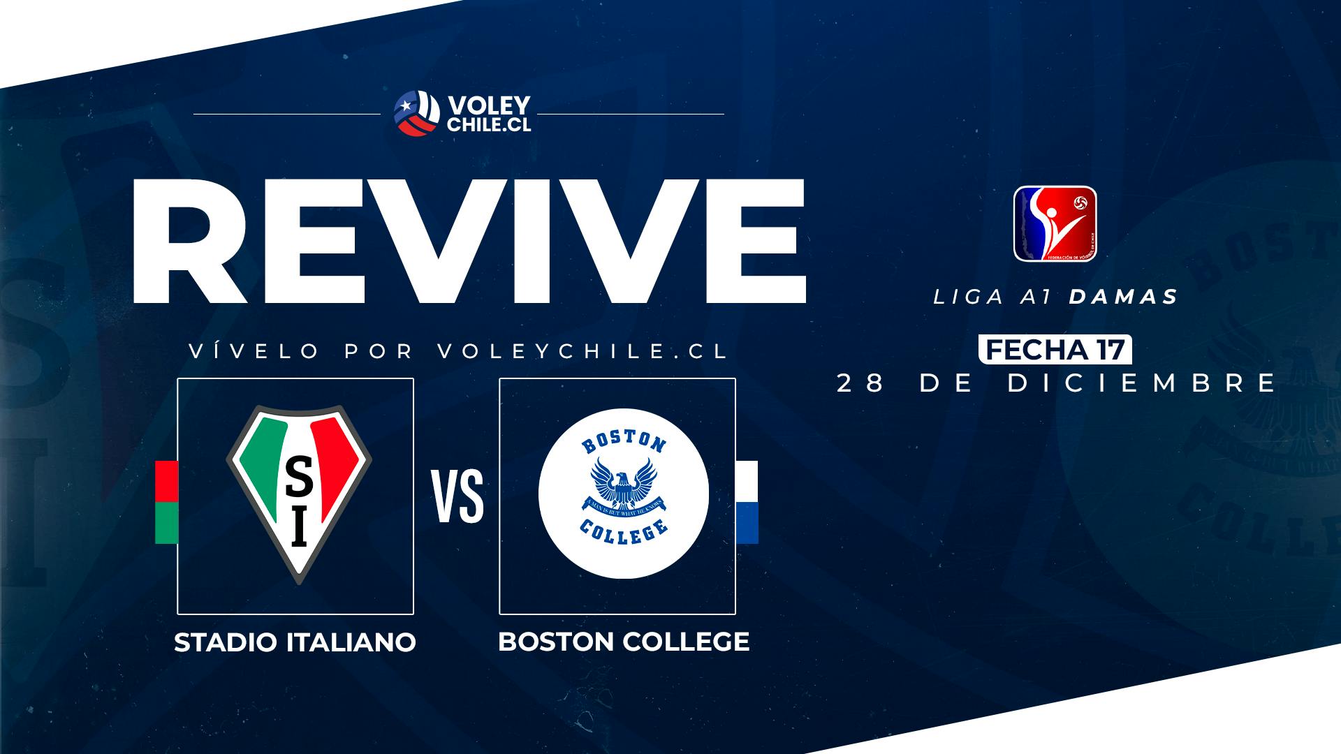 STADIO ITALIANO VS. BOSTON COLLEGE. Liga A1 Damas. Fecha 17.