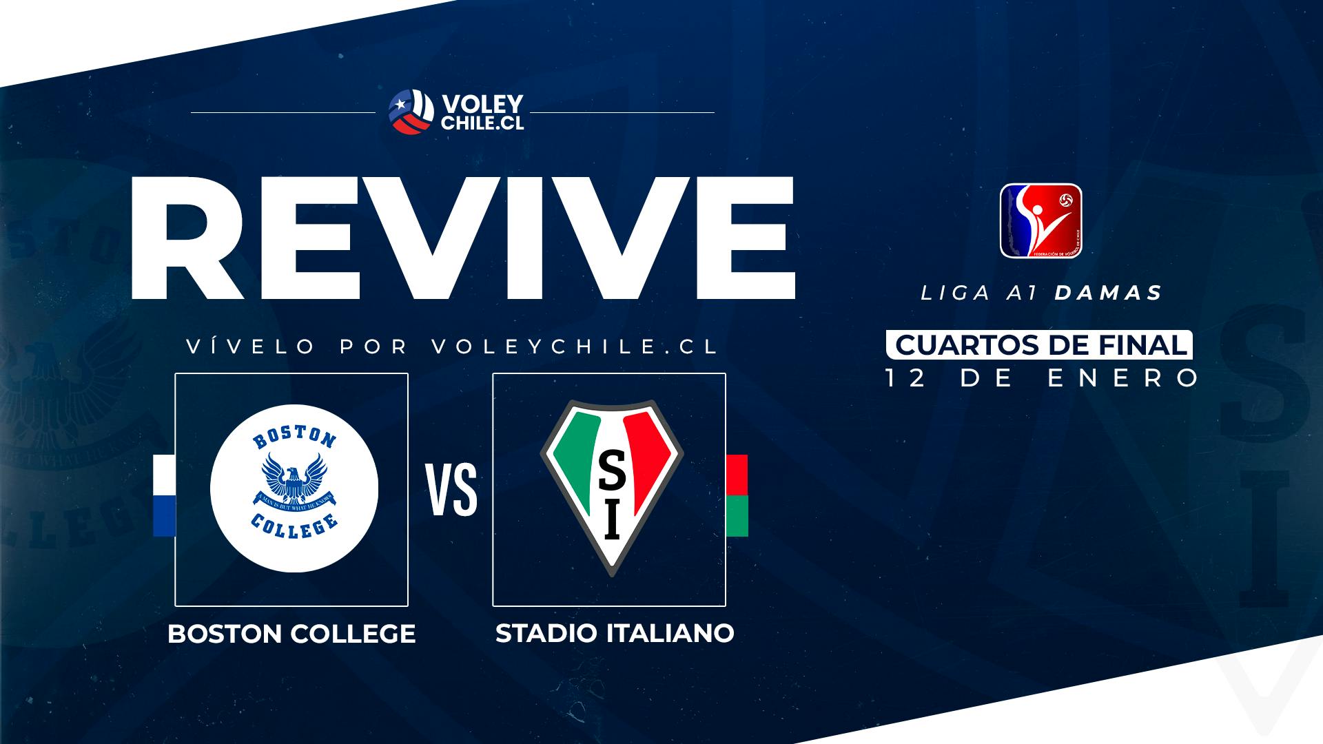 BOSTON COLLEGE VS. STADIO ITALIANO. Liga A1 Damas. Cuartos de Final - Playoffs.