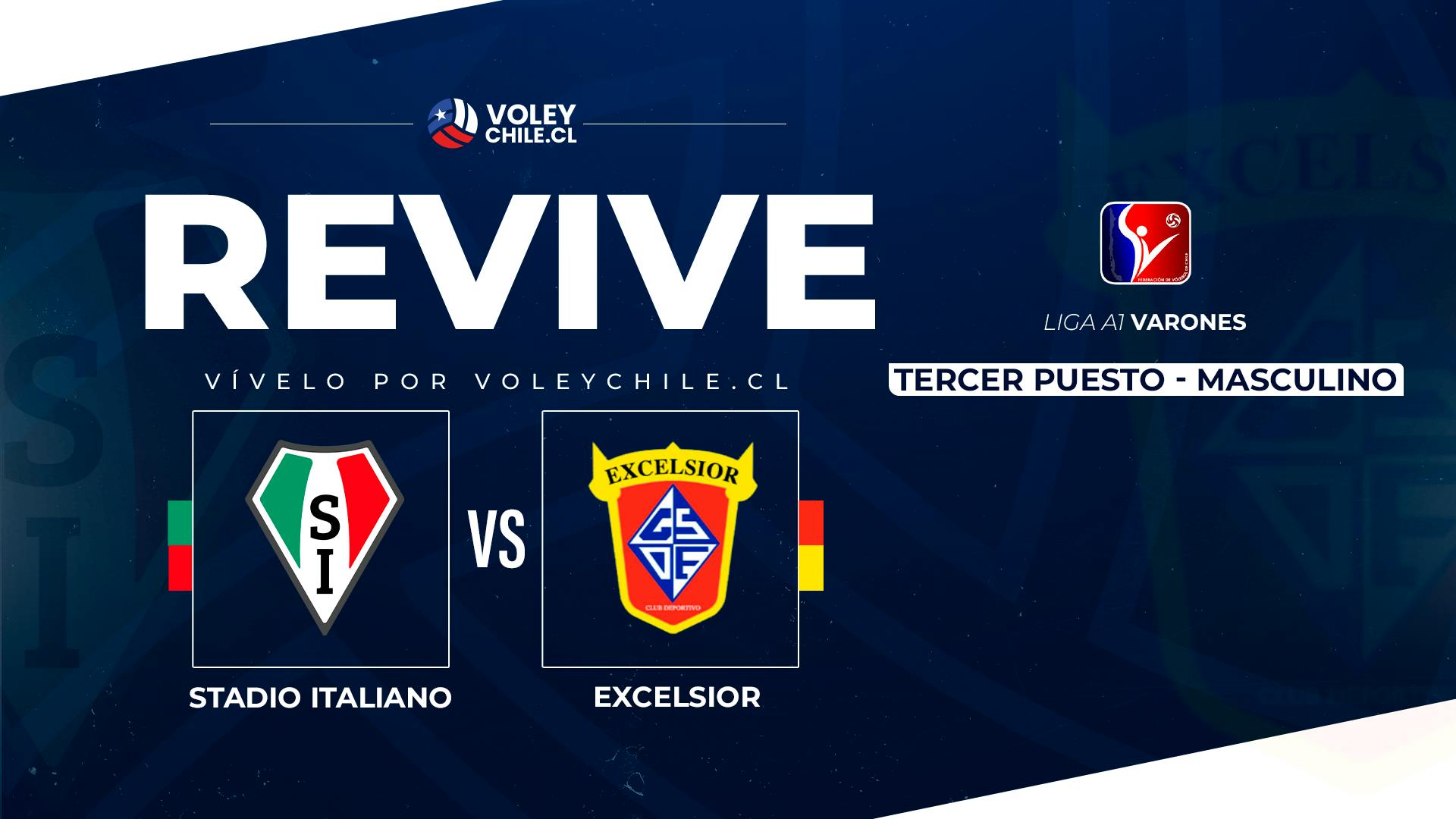 STADIO ITALIANO VS. CLUB EXCELSIOR. Partido por el 3er Puesto. Liga A1 Varones.