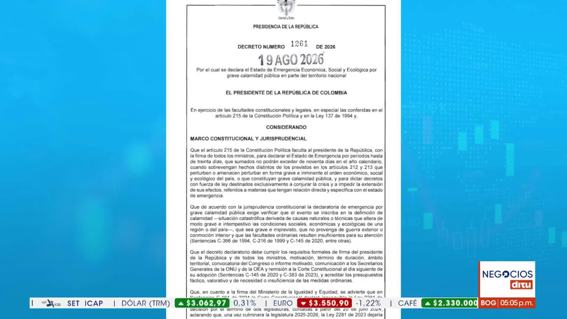 El decreto madre de emergencia económica